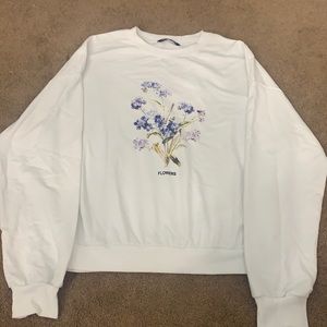 White shirt with floral design